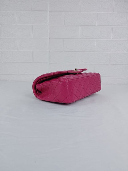 CHL CLASSIC MEDIUM LAMBSKIN FLAP PINK AND GOLD 25CM