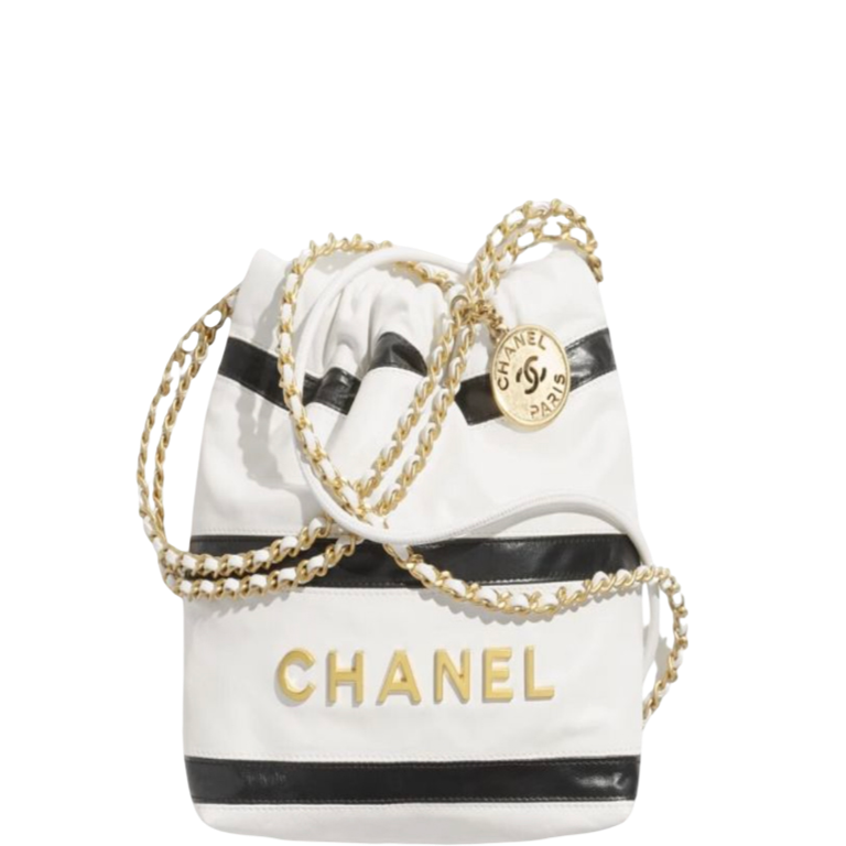 CHL 22 MINI BAG WHITE AND BLACK 7.8 INCHES/20 CM