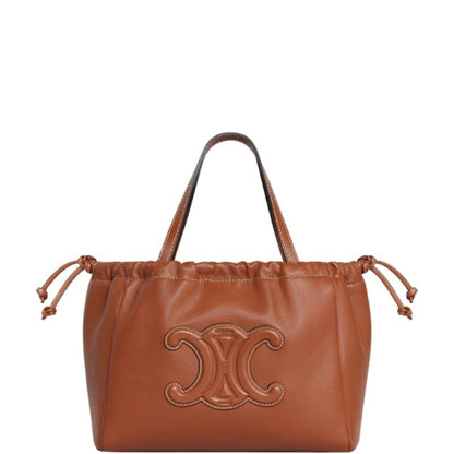 CE SMALL CABAS DRAWSTRING CUIR TRIOMPHE IN SMOOTH CALFSKIN BROWN 24CM