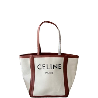 CE LARGE SQUARE IN TEXTILE WITH PRINT AND CALFSKIN BROWN 48CM