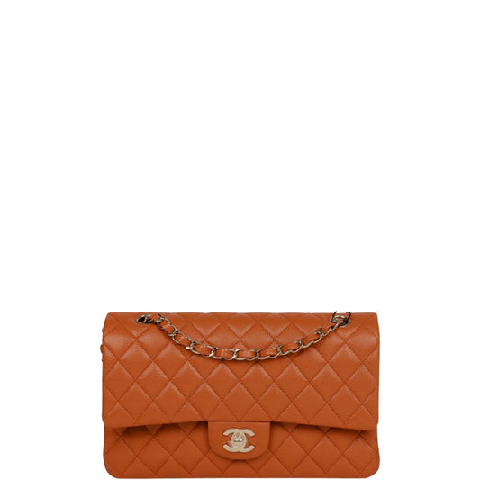 CHL CLASSIC MEDIUM LAMBSKIN FLAP BROWN AND GOLD 25CM