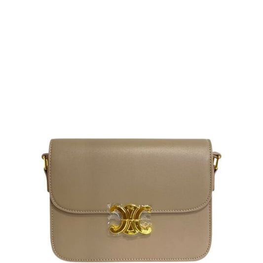 CE TEEN TRIOMPHE BAG IN SHINY CALFSKIN BEIGE 18CM