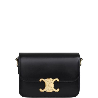 CE TEEN TRIOMPHE BAG IN SHINY CALFSKIN BLACK 18CM 1