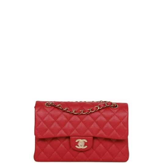 CHL CLASSIC SMALL FLAP BAG DARK RED CAVIAR 26CM