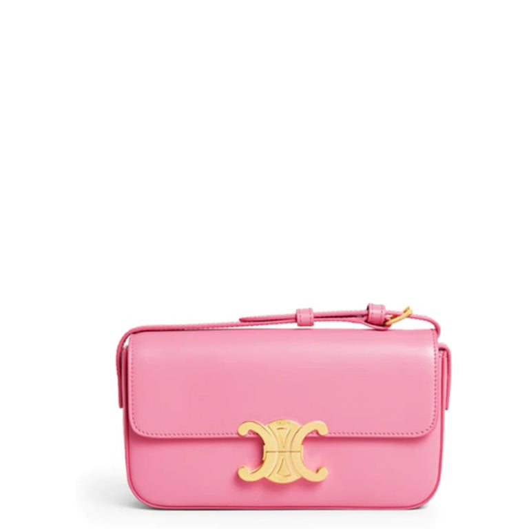 CE TRIOMPHE SHOULDER BAG IN SHINY CALFSKIN PINK